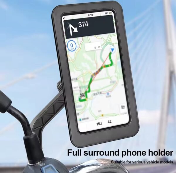 Waterproof 360° Rotatable Bike Phone Mount – Universal Motorcycle & Bicycle Mobile Holder with Touch Screen Case & Adjustable Handlebar Support