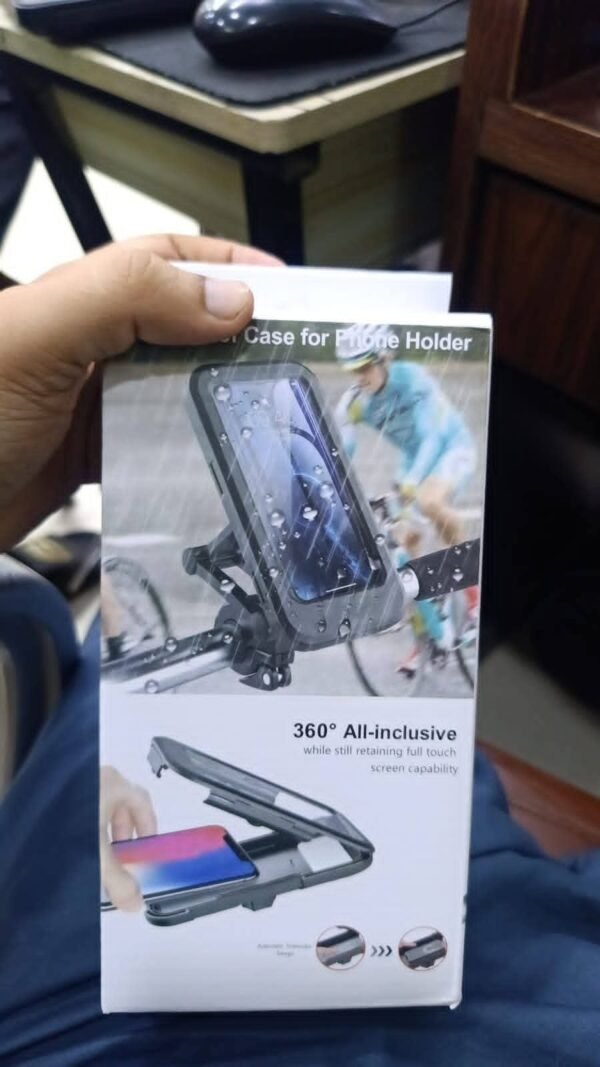 Waterproof 360° Rotatable Bike Phone Mount – Universal Motorcycle & Bicycle Mobile Holder with Touch Screen Case & Adjustable Handlebar Support