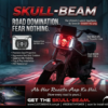 Premium Skull Headlamp Assembly for Honda CD70 & CG125 – Dual LED Projector Headlight with Red Skull DRL