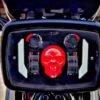 Premium Skull Headlamp Assembly for Honda CD70 & CG125 – Dual LED Projector Headlight with Red Skull DRL