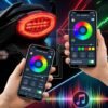 Smart RGB LED Backlight with Integrated Indicator for 125cc Bikes – Bluetooth App Control Multi-Color Tail Light with Music Sync Mode
