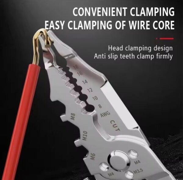 Multi-Function 10-in-1 Wire Stripper and Cutter – Professional Electrical Crimping Tool with Wire Cutting, Stripping & Screw Functions