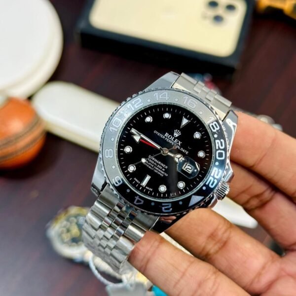 Rolex Style Luxury Watch – Premium Stainless Steel Quartz Wrist Watch with Date Display & Rotating Bezel