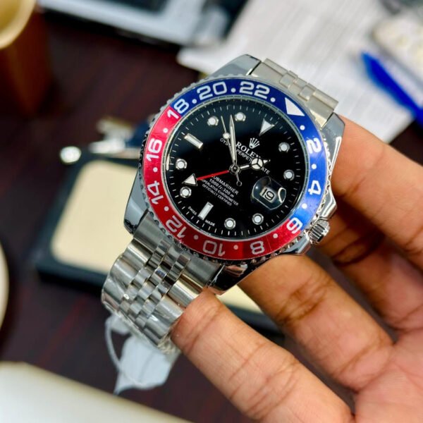 Rolex Style Luxury Watch – Premium Stainless Steel Quartz Wrist Watch with Date Display & Rotating Bezel
